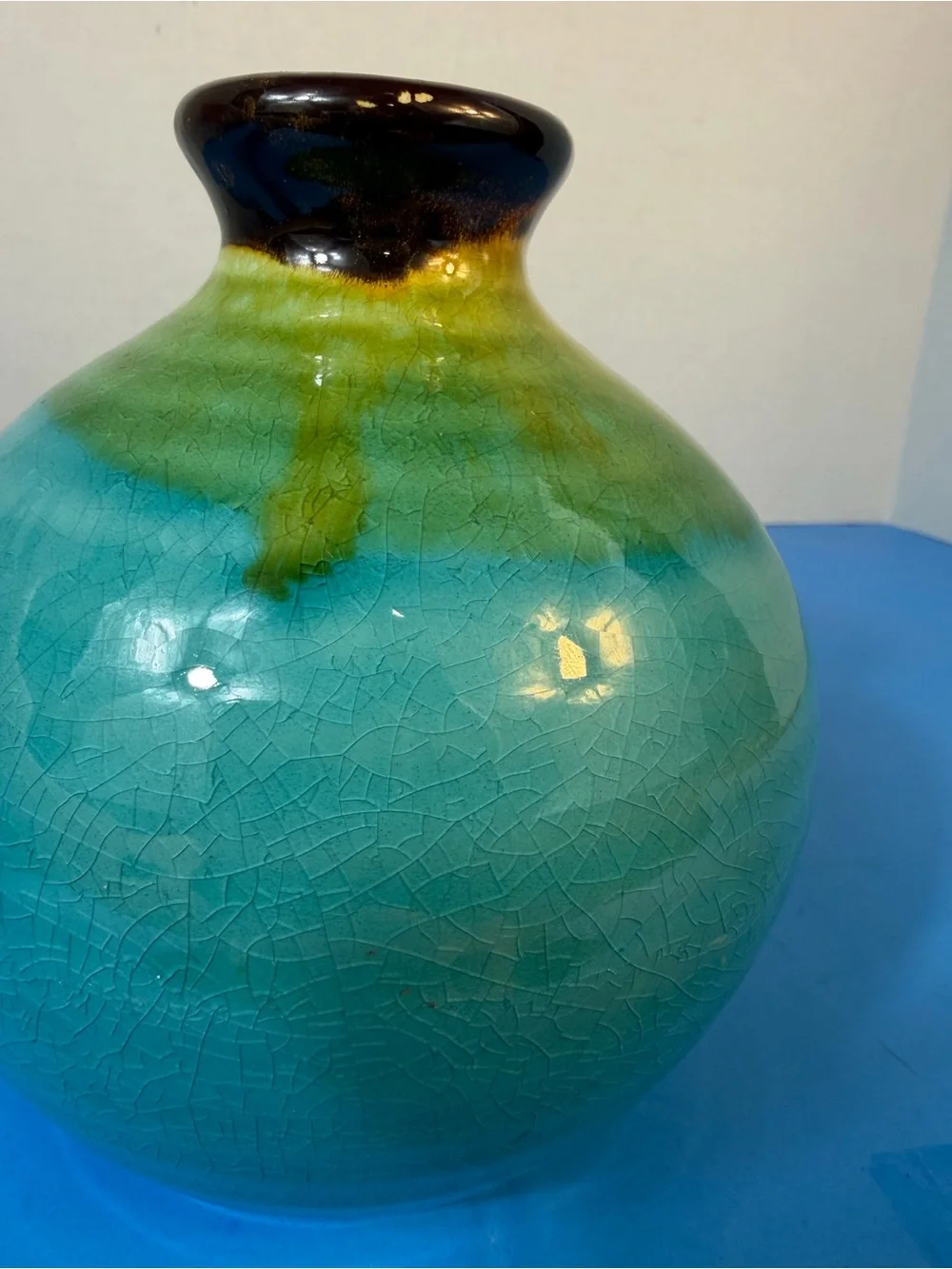 round handmade ceramic vase